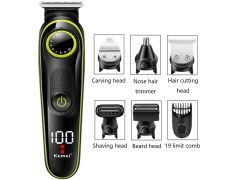 خرید ریش تراش و ماشین اصلاح موی سر و بدن حرفه‌ای شارژی کیمی Kemei KM-696 5 in 1 trimmer shaver