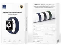 قیمت بند اپل واچ مگنتی با الگوی فیبر کربن 38، 40 و 41 میلی‌متری ویوو WIWU 38/40/41MM Carbon Fiber pattern magnetic watch band Wi-WB009
