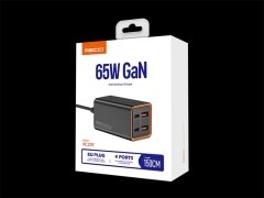 فروش پاور هاب سوپر فست شارژ 4 پورت تایپ سی و یو اس بی 65 وات رسی Recci RC37 65W GaN Desktop Charger