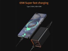 خرید پاور هاب سوپر فست شارژ 4 پورت تایپ سی و یو اس بی 65 وات رسی Recci RC37 65W GaN Desktop Charger