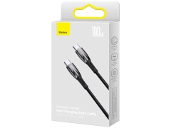 کابل  سوپر فست شارژ دو سر تایپ سی 100 وات یک متری بیسوس Baseus Glimmer Type-C To Type-C Fast Charging Data Cable CADH000701