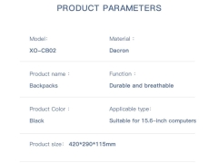 کوله پشتی یو اس بی دار لپ تاپ 15.6 اینچ ایکس او XO Laptop Backpack CB02