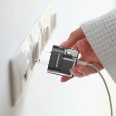خرید شارژر دیواری فست دو پورت تایپ سی 35 وات طرح شفاف پاورولوژی