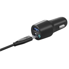 شارژر فندکی فست شارژ ماشین تایپ سی و یو اس بی 53 وات پاورولوژی