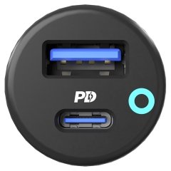 شارژر فندکی فست شارژ ماشین تایپ سی و یو اس بی 53 وات پاورولوژی