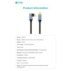 قیمت کابل دو سر تایپ سی 0.5 متری کوتتسی
