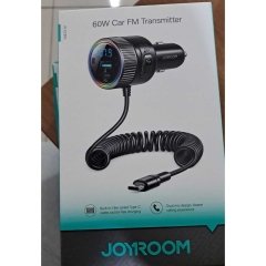 شارژر فندکی فست شارژ ماشین 60 وات تایپ سی و گیرنده بلوتوثی جویروم JR-CCB02