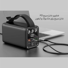 خرید پاوربانک تایپ سی و یو اس بی 60000 گرین