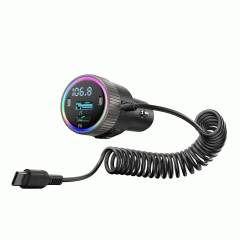 قیمت شارژر فندکی فست شارژ ماشین 60 وات تایپ سی و گیرنده بلوتوثی جویروم