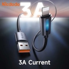 فروش کابل فست شارژ یو اس بی به لایتنینگ 3 آمپر 1.2 متری مک‌دودو