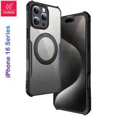 کیفیت کاور و گارد مگنتی کریستالی شفاف ضدضربه استند شو آیفون 16 پرو یاندو