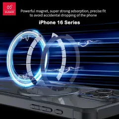 کاور و گارد مگنتی کریستالی شفاف ضدضربه استند شو آیفون 16 پرو یاندو