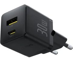 خرید شارژر دیواری فست تایپ‌سی و یو اس بی 30 وات بیسوس با کابل دو سر تایپ سی