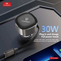 شارژر فندکی فست شارژ ماشین تایپ سی و لایتنینگ 30 وات ارلدام