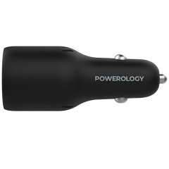 خرید شارژر فندکی فست شارژ ماشین تایپ سی و یو اس بی 85 وات پاورولوژی