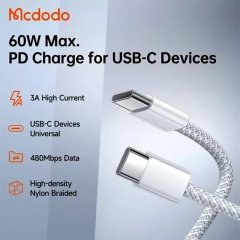 کیفیت  کابل شارژ تایپ سی به تایپ سی 60 وات1 متری مک دودو