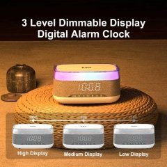 اسپیکر، شارژ بی‌سیم 15 وات، چراغ خواب و ساعت دیجیتال رومیزی PGM202