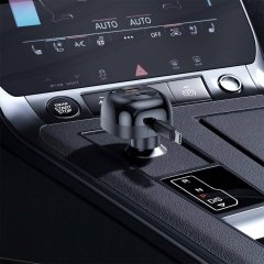 شارژر فندکی تایپ سی و یو اس بی پورودو با کابل تایپ سی