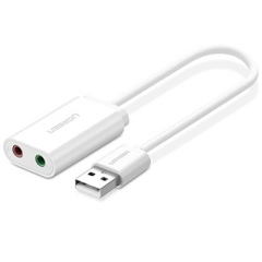 مبدل صدای USB به جک 3.5 میلی‌متر 15 سانتی‌متری یوگرین