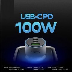 شارژر فندکی 3 پورت 100 وات مومکس مدل MOMAX MOVE 100W UC17
