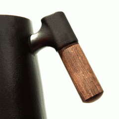 دسته چوبی مشکی ماگ چای
