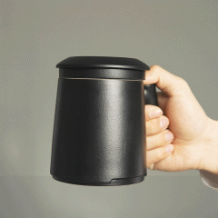 ماگ چای سرامیکی با لعاب سنگی مشکی