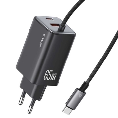 شارژر دیواری تایپ سی 65 وات و کابل شارژ تایپ سی یوسامز  CC266 PD65W