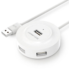 هاب USB UGREEN CR106 سفید با چهار پورت