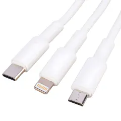 قیمت کابل فست شارژ چندسر تایپ‌سی و یو‌اس‌بی به تایپ‌سی، لایتنینگ و میکرو 3 آمپر 1.2 متری ارلدام