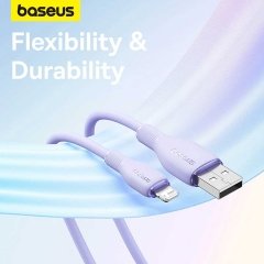 کابل شارژ سریع یو‌اس‌بی به لایتنینگ 2.4 آمپر 12 وات 1.2 متری بیسوس