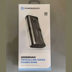 پاوربانک فست شارژ تایپ سی و یو اس بی 20 وات 20000 طرح شفاف پاورولوژی PPBCHA25