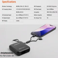پاوربانک و مودم جیبی پر سرعت اینترنت شارژی قابل حمل پورودو