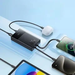خرید پاوربانک شارژر سریع 22.5 وات 20000به همراه کابل تایپ‌سی و لایتنینگ بیسوس