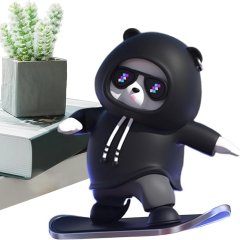 دکوری خرس اسکیت‍‌‌‌ سوار مشکی خودرو