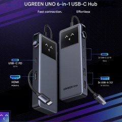 هاب فست شارژ تایپ‌سی 6 پورت یوگرین