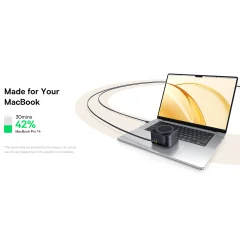 خرید شارژر بی‌سیم مگنتی تاشو رومیزی 15وات و پایه نگهدارنده موبایل بیسوس با کابل تایپ سی جمع شونده