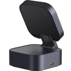خرید شارژر بی‌سیم مگنتی تاشو رومیزی 15وات و پایه نگهدارنده موبایل بیسوس با کابل تایپ سی جمع شونده