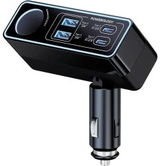 قیمت شارژر فندکی تایپ سی و یو اس بی خودرو 120 وات پاورولوژی
