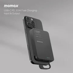 کیفیت پاور بانک 10000 تایپ‌سی 30 وات مومکس Momax IP158 با قابلیت اتصال مگنتی به گوشی