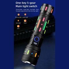 چراغ قوه شارژی فلورسنت زوم تلسکوپی 50 وات چند منظوره Multifunction Telescopic Zoom Fluorescent Light Absorber Flashlight G85