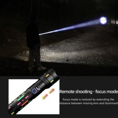 چراغ قوه شارژی فلورسنت زوم تلسکوپی 50 وات چند منظوره Multifunction Telescopic Zoom Fluorescent Light Absorber Flashlight G85