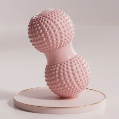 Fascial peanut ball for foot massage, spinal muscle relaxation, double ball for hip, back, and leg acupoint stimulation, yoga massage ball.