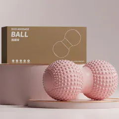 Fascial peanut ball for foot massage, spinal muscle relaxation, double ball for hip, back, and leg acupoint stimulation, yoga massage ball.