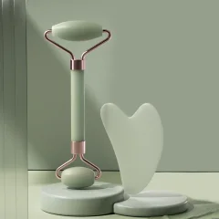 فروش ست ممتاز غلتک رز کوارتز صورتی و سنگ ماساژ قلب گوا شا