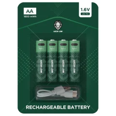 قیمت باتری قلمی آلکاین شارژی گرین لاین GNRGBAA ظرفیت 1800 میلی آمپر بسته 4 عددی