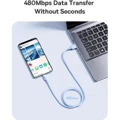 کابل سوپر فست شارژ یو‌اس‌بی به تایپ‌سی 100 وات یک متری بیسوس P10377703113-00