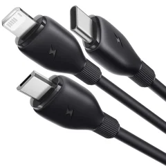 خرید کابل شارژ USB به لایتنینگ/تایپ سی/میکرو یو اس بی  3.5 آمپر بیسوس
