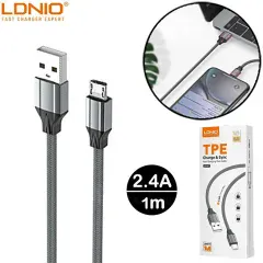 قیمت کابل میکرو یو اس بی 2.4 آمپر الدنیو LDNIO مدل LS441 یک متری