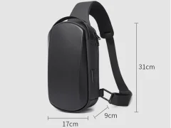 کیف کراس بادی مردانه و زنانه بنج اصل BANGE BG-7256 ضد آب USB دار ایراد ظاهری