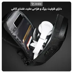 کیف کراس بادی مردانه بنج اصل BANGE BG-22085 رمز دار با پورت USB ایراد ظاهری